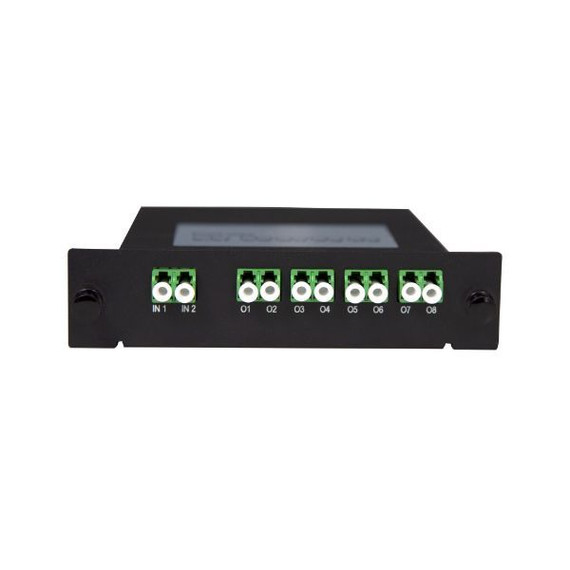 DYNAMIX PLC Fibre Optic 2:8 LC/APC Splitter Cassette Module. 2x IN & 8x Out. Designed for FTTx Deployments (GPON/BPON/EPON) - CATV - LAN - PON.