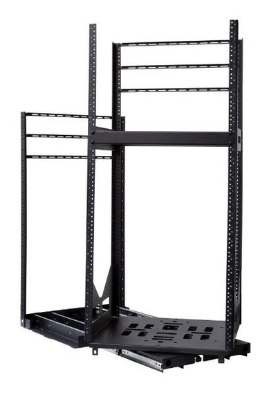 DYNAMIX 19'' 24U Rotary Rack. Rotation Angles of  45 & 90 Allow Easy Fitting of Equipment - Provide Easy Access for Maintenance & Servicing. 3mm steel adds Security & Stability. 503mm x 495.84mm x 24U