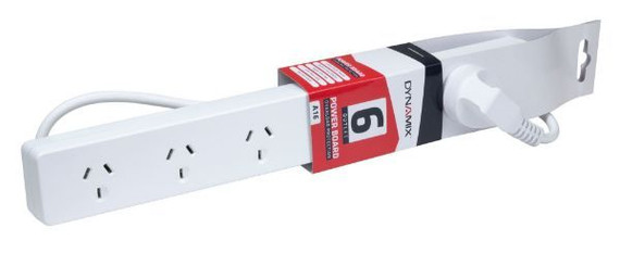 DYNAMIX 6-Way Powerboard. 2x Ports Double Spaced with 0.9m Power Cord. Overload Protection & Built-in Circuit Breaker. Angled 3-Pin Plug. 10A/240V. Ideal for Printers - Computers - Laptops - TV''s & More.