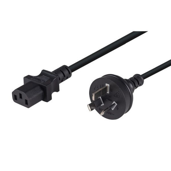 DYNAMIX 0.75M 3-Pin Plug to IEC C13 Female Plug 10A - SAA Approved Power Cord. 1.0mm copper core. BLACK Colour.