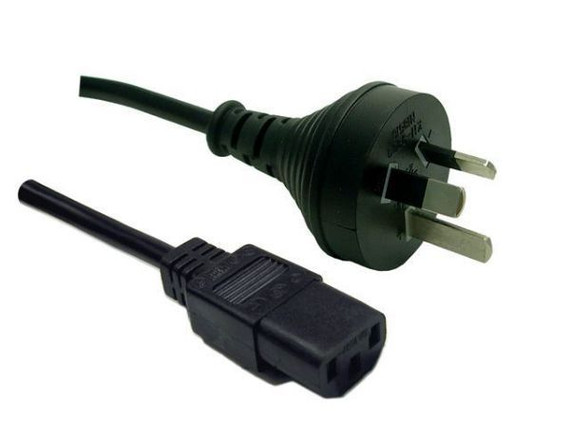 DYNAMIX 0.5M 3-Pin Plug to IEC C13 Female Plug 10A - SAA Approved Power Cord. 1.0mm copper core. BLACK Colour.
