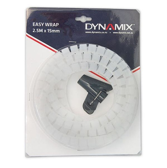 DYNAMIX 2.5mx15mm Easy Wrap - Cable Management Solution - Blister Retail Packaging - Colour Clear