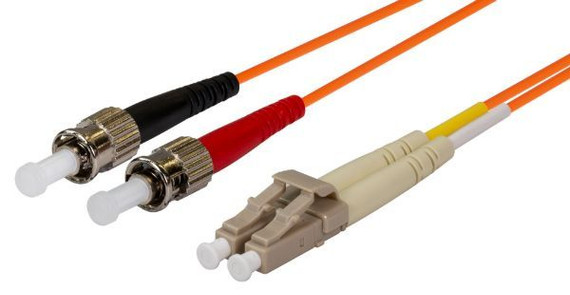 DYNAMIX 10M 62.5u LC/ST OM1 Fibre Lead (Duplex - Multimode) Orange LSZH Jacket