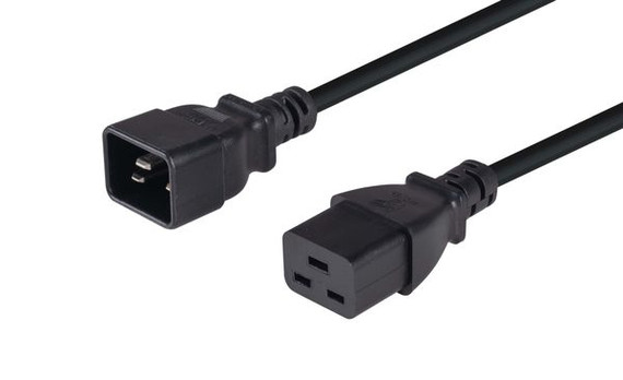 DYNAMIX 0.5M IEC 16A Power Extension Cord. (C20 Plug to C19 Socket) 1.5mm. BLACK COLOUR DYNAMIX 0.5M IEC 16A Power Extension Cord. (C20 Plug to C19 Socket) 1.5mm. BLACK COLOUR