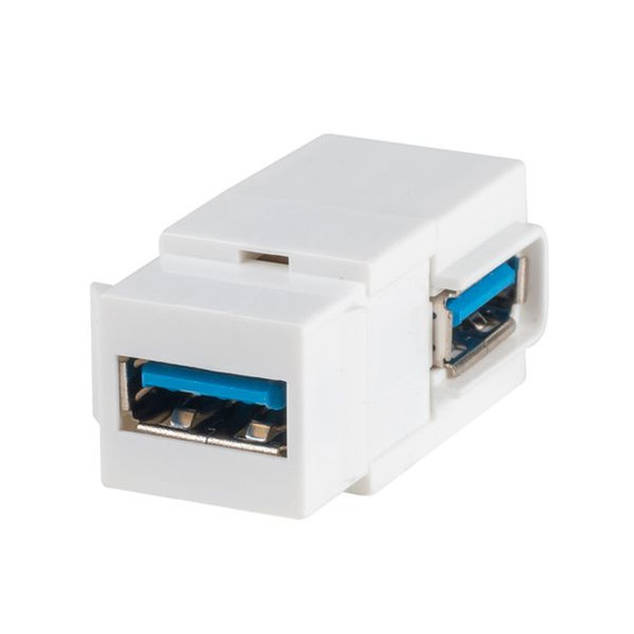 DYNAMIX USB 3.0 Keystone Jack USB-A Female to Right Angled USB-A Female Connector. DYNAMIX USB 3.0 Keystone Jack USB-A Female to Right Angled USB-A Female Connector.