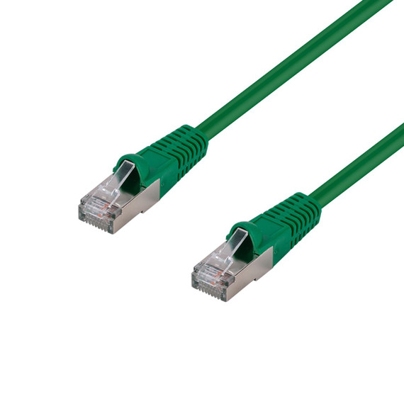 DYNAMIX 3m Cat6A S/FTP Green Slimline Shielded 10G Patch Lead. 26AWG (Cat6 Augmented) 500MHz with Gold Plate Connectors.