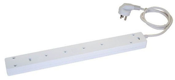 DYNAMIX 6-way 10A Home & Office Powerboard with two USB 3.4A Rapid Charging Ports. Safety Overload with Push Button Reset. Includes 1m Power Cable. For Indoor Use ONLY.