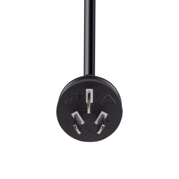 DYNAMIX 1M 3-Pin Plug to Bare End, 3 Core 1mm Cable, Black Colour, SAA Approved