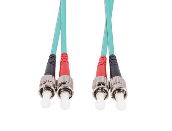 DYNAMIX 10M 50u ST/ST OM3 Fibre Lead (Duplex, Multimode) Aqua LSZH Jacket