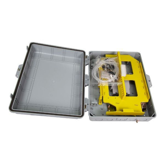 DYNAMIX Lockable Indoor/Outdoor Fibre Termination Box. 48x position SC Simplex/LC Duplex. IP65, UV Resistant