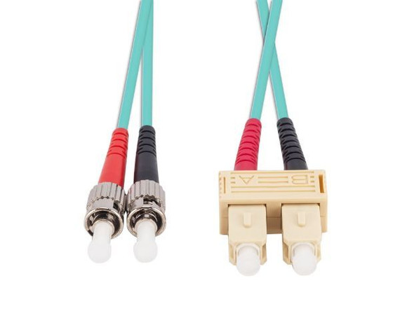 DYNAMIX 10M 50u SC/ST OM3 Fibre Lead (Duplex, Multimode) Aqua LSZH Jacket