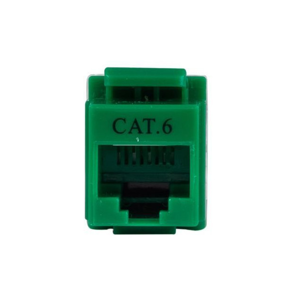 DYNAMIX Cat6 GREEN Keystone RJ45 Jack for 110 Face Plate T568A/T568B Wiring. 180 Slimline Jack.