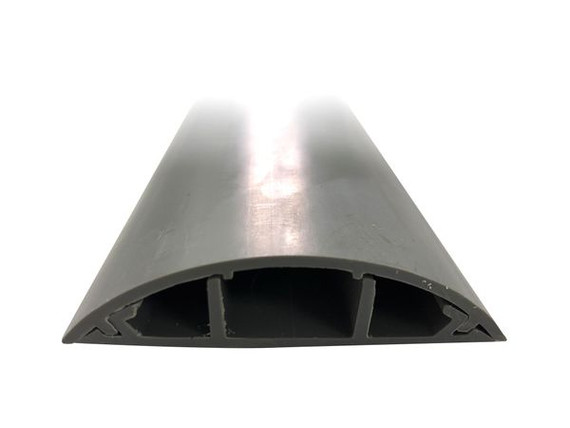 DYNAMIX 1m Floor Mount Round Wiring Duct. Dims - 70mm x 16.5mm (WxH) Includes 2x Strips of Double Sided Tape to Help Secure in Place. Grey Colour. DYNAMIX 1m Floor Mount Round Wiring Duct. Dims - 70mm x 16.5mm (WxH) Includes 2x Strips of Double Sided Tape to Help Secure in Place. Grey Colour.