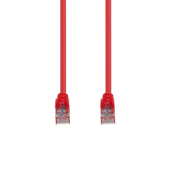 DYNAMIX 1.5m Cat6 Red UTP Patch Lead (T568A Specification) 250MHz 24AWG Slimline Snagless Moulding with Unshielded Gold Plate Connector.