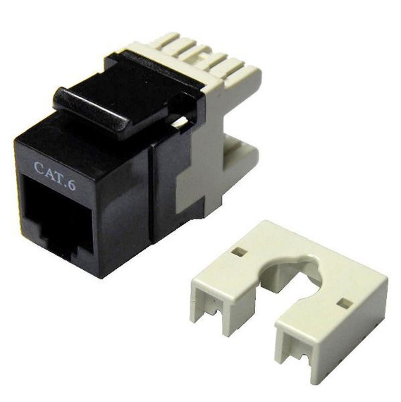DYNAMIX Cat6 Keystone RJ45 Jack for 110 Face Plate . T568A/T568B Wiring. 180 Slimline Jack. Colour Black.