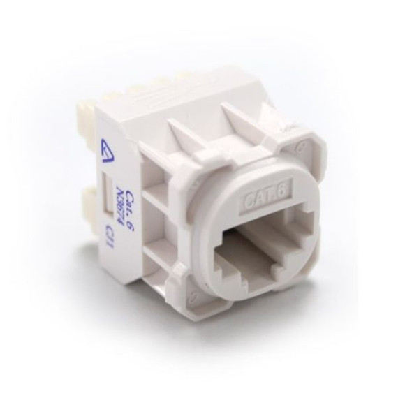AMDEX Cat6 RJ45 Jack for AMDEX Face Plates. White Recommend for use with RJ45 plugs only. T568A Wiring Only.