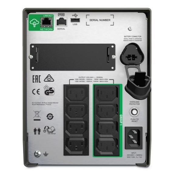 APC Smart-UPS 1000VA (700W) Tower with Smart Connect. 230V Input/ Output. 8x IEC C13 Outlets. With Battery Backup. LED Status Indicators. USB Connectivity