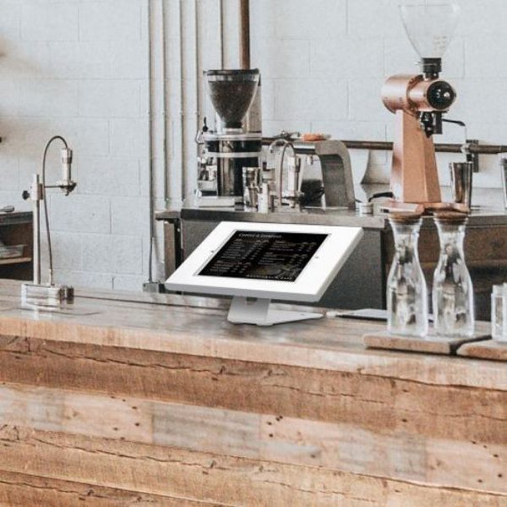 BRATECK Anti-Theft Countertop/Wall Mount Tablet Kiosk. For 9.7/10.2 iPad - 10.5 iPad Air/ iPad Pro - 10.1 Samsung Galaxy Tab A 2019. Heavy-Duty Steel Construction - 90deg Rotation.