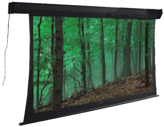 BRATECK 108'' Deluxe Tab-tensioned - Electric Projector Screen. Matte white fibreglass screen. Black Aluminium Housing. High quality - Low noise motor - 16:9 aspect ratio - RF Remote control
