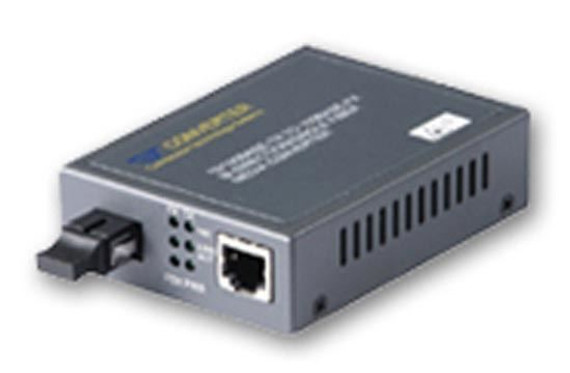 CTS Fast Ethernet WDM Converter. RX: 1310nm - TX: 1550nm. 10/100Base-TX RJ45 to 100Base-FX SC Single-Mode. 20km.