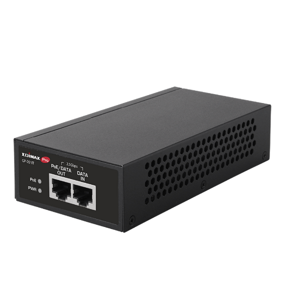 EDIMAX IEEE 802.3at 2.5 Gigabit PoE+ Injector 30W. Provides Power & Data up to 100m. Easy Pulg & Play Desktop or Wall-mount Installation. Built-in PoE Short Circuit.