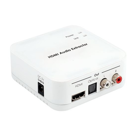 CYP HDMI Audio Extractor. 1x HDMI input. 1x HDMI (audio video) out. 1x Toslink (Optical Audio) out. 2x RCA (Stereo L/R) out.  