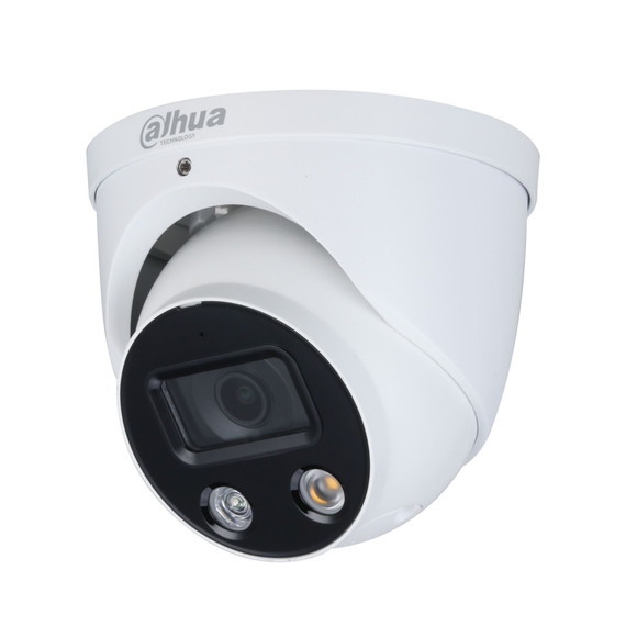 DAHUA 5MP Smart Dual Illumination WizSense Fixed-focal Eyeball Network Camera. 2.8 / 3.6mm Fixed Lens -. Max Res 2592x1944@20fps - Max IR 30m - Built-in Mic - WDR - 3D NR - SMART H.264+/H.265+ - IP67.