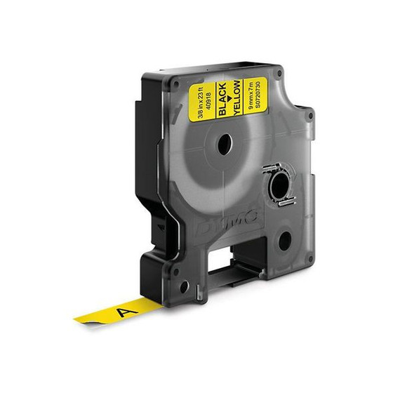 DYMO Genuine D1 Label Cassette Tape 9mm x 7M -  Black on Yellow Suitable for the Label  Manager and LabelWriter Duo label makers