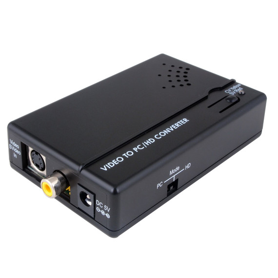CYP S-Video/Composite to VGA Converter/Scaler. Supports VGA output up to UXGA (1600x1200). On-Screen Display. 50 to 60 Hz Frame Rate Conversion 