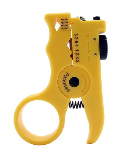 HANLONG HT-340B Mini Adjustable Slit & Ring Fiber Optic Stripper. Interchangable and reversible slitting V-Block. (1.2 to 3.2mm or 3.2 to 6.4mm diameter).