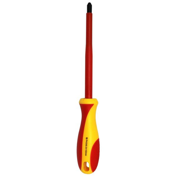 GOLDTOOL 150mm Electrical Insulated VDE Screwdriver. Tested to 1000 Volts AC. (PH3*150mm). Yellow/Red Colour Handle GOLDTOOL 150mm Electrical Insulated VDE Screwdriver. Tested to 1000 Volts AC. (PH3*150mm). Yellow/Red Colour Handle