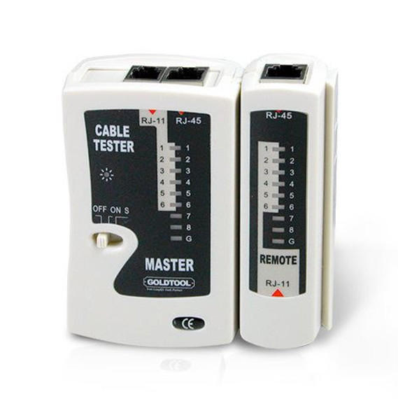 GOLDTOOL RJ45 LAN Data Cable Tester Quickly & Easily Check for Cable Continuity with Instant LED Response. Check for Miswires - Open / Short Faults. 9V Battery & Case Included.