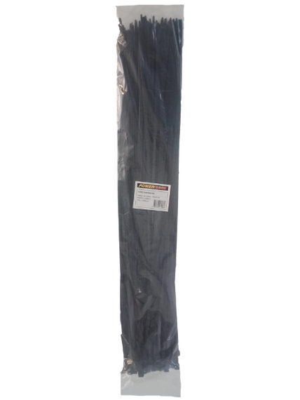 POWERFORCE Cable Tie Black UV 940mm x 9mm Weather Resistant Nylon. Pack of 100. Made from U.L. Approved Nylon 6/6 with Flamability Rating of UL 94V-2.
