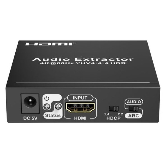 LENKENG HDMI Audio Extractor. 1x HDMI In. 1x HDMI Out. 3x Audio Out. Audio Signal Out via Toslink (Optical Audio) - Coaxial or 3.5mm R/L Audio Port.