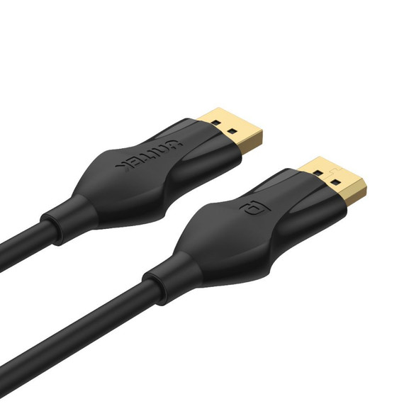 UNITEK 3m DisplayPort V1.4 Cable Supports up to 8K @60Hz - 4K @144Hz - 1440p @240Hz - 32.4Gbps Bandwidth - Latched Connectors - Flexible Cable - Gold Plated Connectors. Black.
