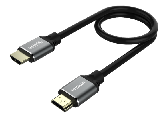 UNITEK 2m HDMI 2.1 Full UHD Cable. Supports up to 8K. Max. Res 7680x4320@60Hz & 4K@120Hz. Supports Dynamic HDR, Dolby Vision HDR 10, 3D Video. 24k Gold-plated Connectors. Backwards Compatible. C138W