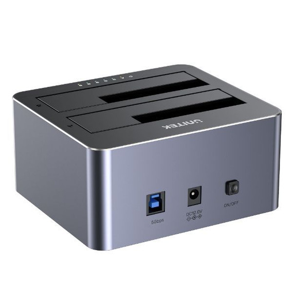 UNITEK USB3.0 to Dual SATA HDD Aluminium Docking Station with Offline clone function. Compatible with all 2.5''/3.5'' SATA HDD/SSD with any capacity. Supports SATA III, SATA II & SATA I. Plug & Play. Y-3026