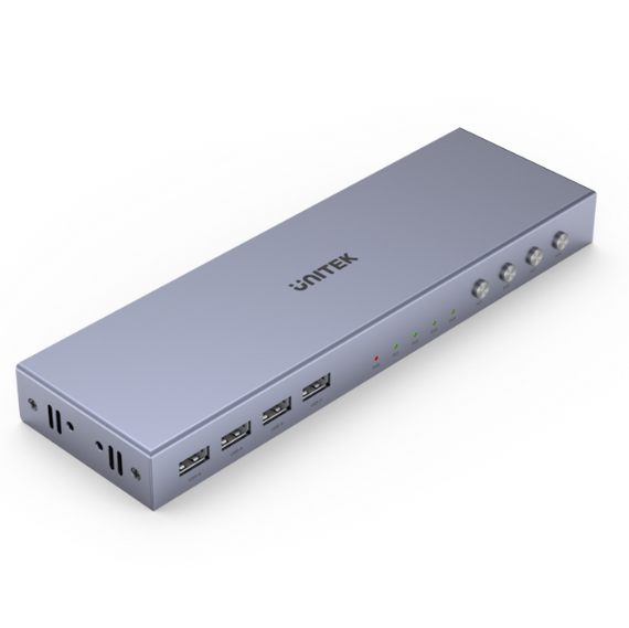 UNITEK HDMI KVM 4-in-1-Out Switch & Supports 4K@60Hz UHD. Includes 4x USB-A Ports - 4x HDMI Inputs & 1x HDMI Output Ports - 4x PC input Ports. Switch Buttons - LED Lights. Includes Cables.