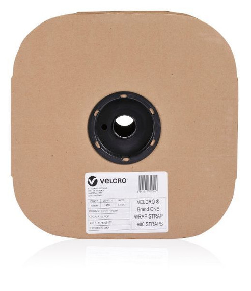 VELCRO One-Wrap 19mm x 200mm Pre-sized Ties. 900 Ties per Roll. Integrated Hook & Loop. Easy Adjustable & Strong. Re-usable. Easy Cable Management. Black Colour