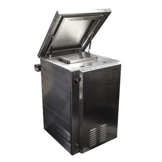 DYNAMIX 24RU Stainless Vented Outdoor Wall Mount Cabinet (611 x 625 x 1190mm). SUS316 Stainless Steel Construction. IP45 rated. Supplied with dual extractor fans & input/output air filters.