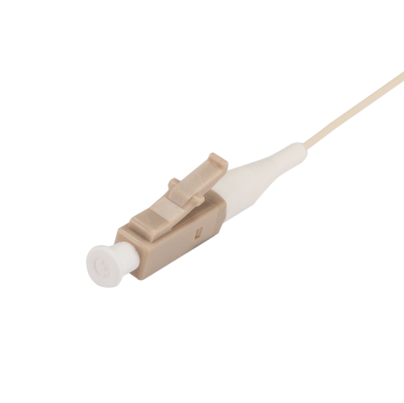 DYNAMIX 2M LC Pigtail OM4 12x Pack Colour Coded, 900um Multimode Fibre, Tight Buffer LSZH Jacket