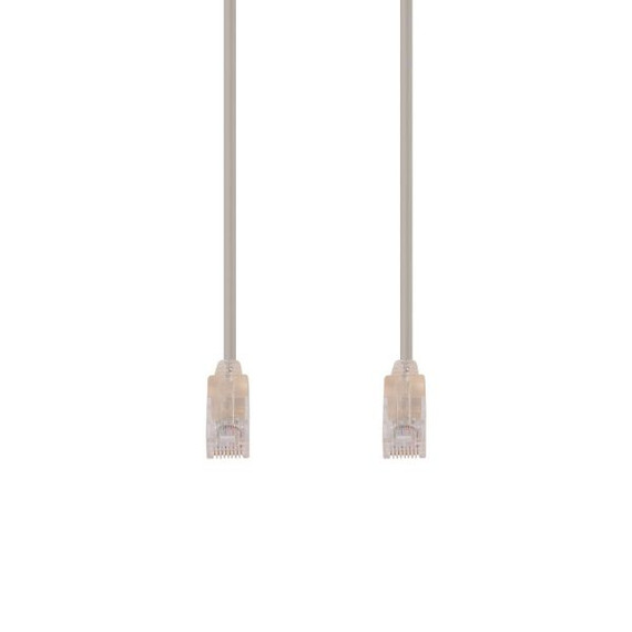 DYNAMIX 2.5m Cat6A 10G Beige Ultra-Slim Component Level UTP Patch Lead (30AWG) with RJ45 Unshielded Gold Plated Connectors. Supports PoE IEEE 802.3af (15.4W).