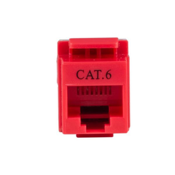 DYNAMIX Cat6 RED Keystone RJ45 Jack for 110 Face Plate T568A/T568B Wiring. 180 Slimline Jack.