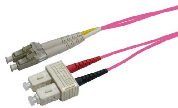 DYNAMIX 3M 50u LC/SC OM4 Fibre Lead (Duplex, Multimode) Raspberry Pink LSZH Jacket