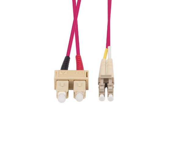 DYNAMIX 3M 50u LC/SC OM4 Fibre Lead (Duplex, Multimode) Raspberry Pink LSZH Jacket