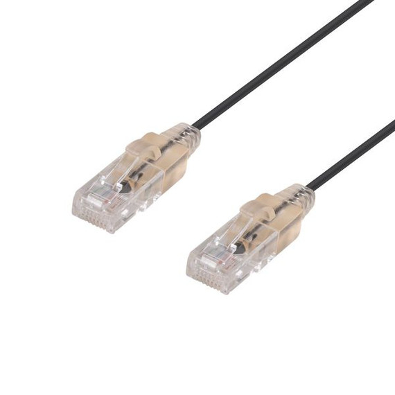 DYNAMIX 1m Cat6A 10G Black Ultra-Slim Component Level UTP Patch Lead (30AWG) with RJ45 Unshielded Gold Plated Connectors. Supports PoE IEEE 802.3af (15.4W). DYNAMIX 1m Cat6A 10G Black Ultra-Slim Component Level UTP Patch Lead (30AWG) with RJ45 Unshielded Gold Plated Connectors. Supports PoE IEEE 802.3af (15.4W).
