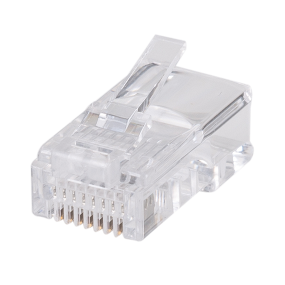 DYNAMIX RJ45 Plug 20pc Bag, 8P8C Modular Plug (Round, Solid). 50 micron