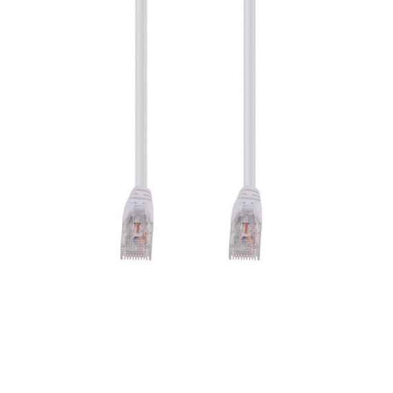 DYNAMIX 0.3m Cat6 White UTP Patch Lead (T568A Specification) 250MHz 24AWG Slimline Snagless Moulding with Unshielded Gold Plate Connector.