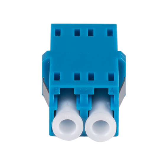 DYNAMIX Flangeless Fibre LC/LC Duplex Single-mode Joiner, Ceramic sleeve, Blue colour