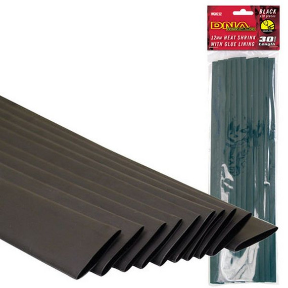 Heatshrink 12Mm Glue Lined Black (10 Pack)